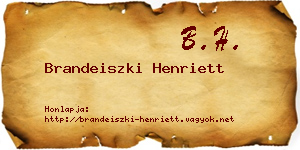 Brandeiszki Henriett névjegykártya