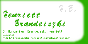 henriett brandeiszki business card
